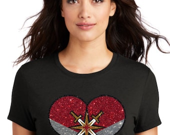 Golden Knights Hockey retro heart t-shirt