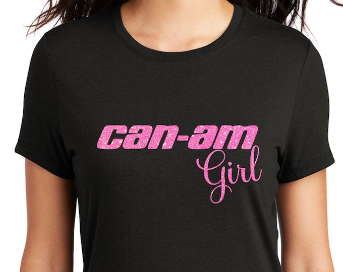 Customizable Can-Am Girl  Tee with your choice of glitter color