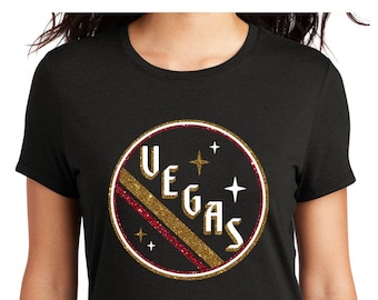 Knights retro circle on your choice of tee and your choice of glitter or flat vinyl.