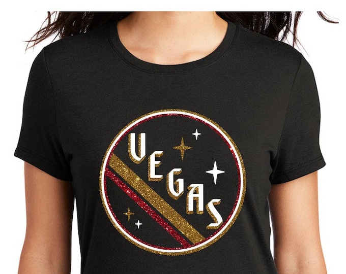 Knights retro circle on your choice of tee and your choice of glitter or flat vinyl.