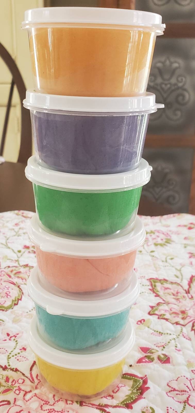 Natural play dough. 6 3oz containers. Natural play dough Etsy