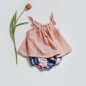 Swing Set bundle pdf sewing pattern tank top and shorts pdf sewing pattern tank and bloomers baby outfit pdf girls outfit sewing image 8
