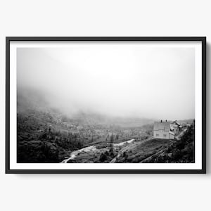 Scandinavian Print, Norwegian Photography, Mountain Wall Decor, Cabin Home Art, Village Photography, Mountain Landscape, Norway, Nordic