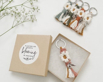 Pregnancy and Infant Loss Keychain | Miscarriage Remembrance Gift | Macrame Flower Keychain | Bereavement | Forget Me Not | Baby Memorial