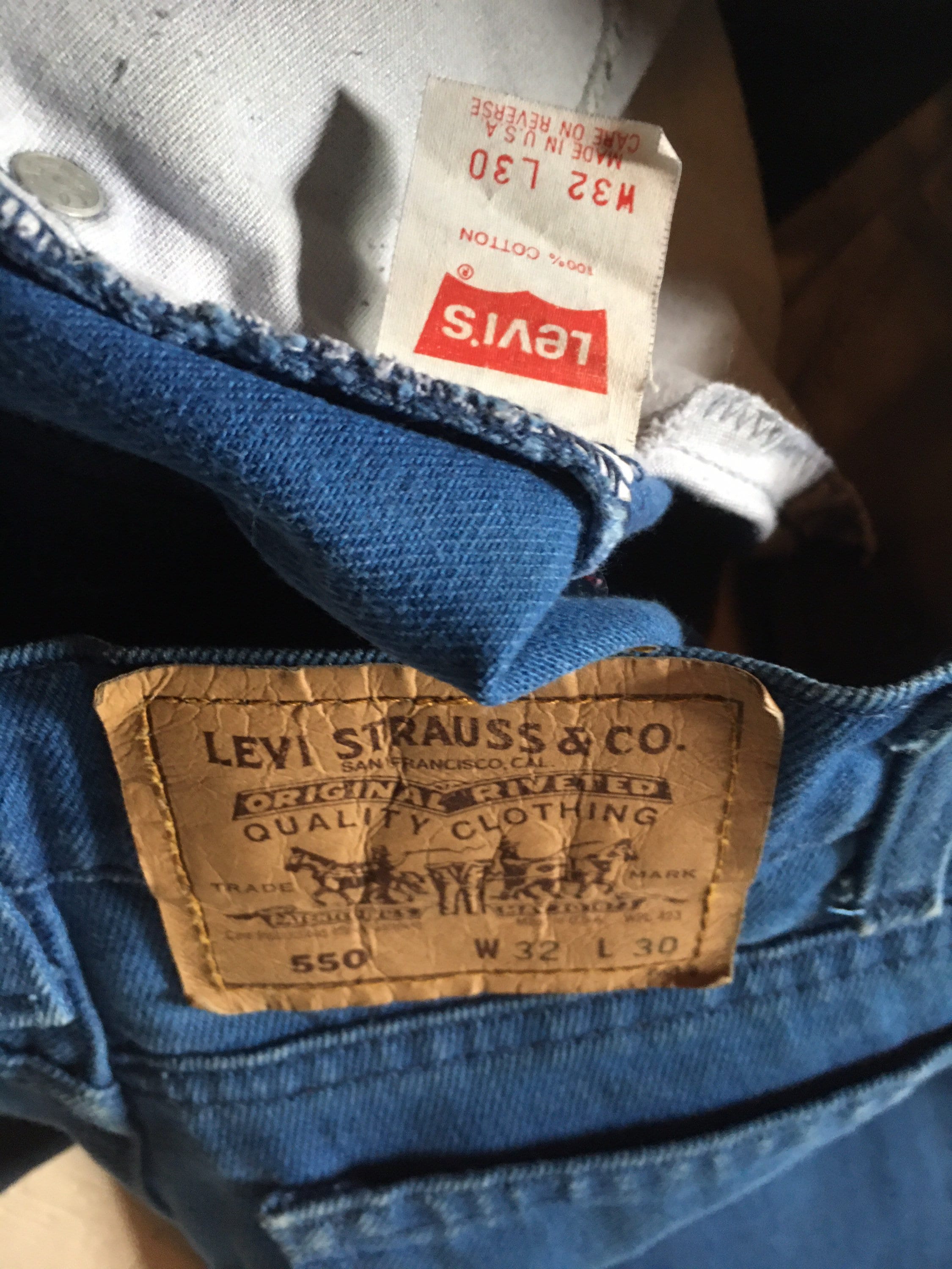 90s Levi's Batwing 550 tag arancione chino Abbigliamento Abbigliamento genere neutro per adulti Jeans 