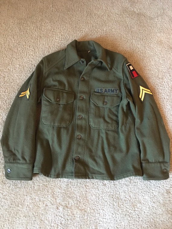 1950 to 1960 wool army shirt. - image 1