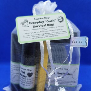 Everyday Roll-On &quot;ouch&quot; Survival Bag with Essential Oils