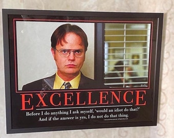 The Office Motivational Poster - Excellence | Posters | Motivational Posters | The Office Gifts | Dwight Schrute | Michael Scott | Gift Idea