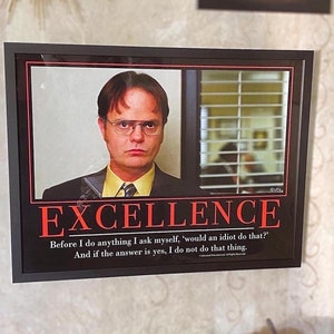 The Office Motivational Poster - Excellence | Posters | Motivational Posters | The Office Gifts | Dwight Schrute | Michael Scott | Gift Idea