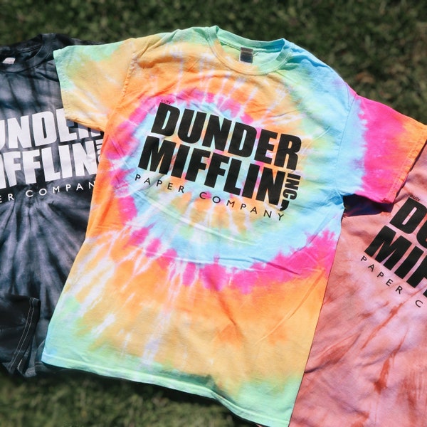 Dunder Mifflin Logo - Tie Dye TShirt | The Office Merch | The Office Tees | Michael Scott | Dwight Schrute | Office fans | Gift Ideas |
