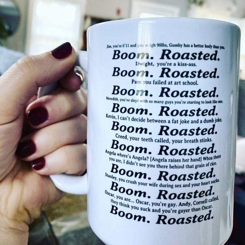 Boom Roasted the Office Coffee Mug Funny Coffee Mugs Etsy