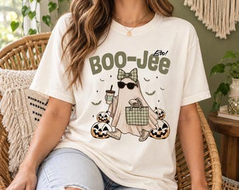 Comfort Colors® Boojee Halloween Shirt, Boujee Ghost Halloween Shirt, Halloween Boo-Jee Coffee Lover Shirt, Bougie Fall Tee, Halloween Gift