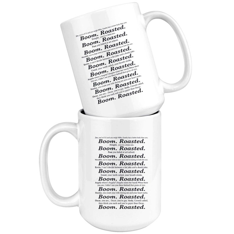 Boom Roasted the Office Coffee Mug Funny Coffee Mugs Etsy