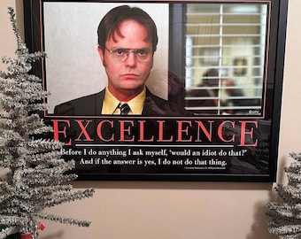 Dwight Schrute Poster, Excellence Motivational Print, The Office Wall Art, Funny Coworker Gift, Sitcom Decor, Dunder Mifflin Fan