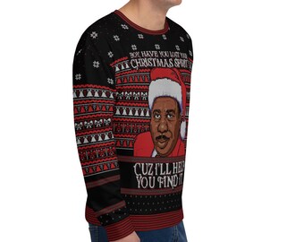 HAASE UNLIMITED Ugly Christmas Sweatshirt – "Have You Lost Your Christmas Spirit?" Crewneck (Black, Medium)