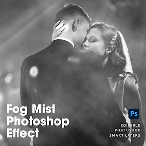 Efecto de niebla para Photoshop, efecto fotográfico, efecto PSD fácil de usar con UN clic, texturas de niebla, mejora de fotografías, atmósfera brumosa