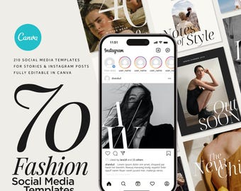 Fashion Social Media Templates, Ecommerce Instagram Posts, Canva Editable
