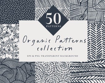 Abstract Boho Patterns: Organic Textile Design (PNG & EPS)