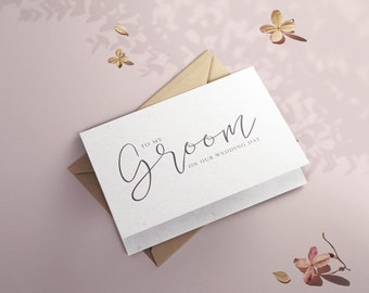 To My Groom Wedding Day Card: Elegant Script, FSC Certified