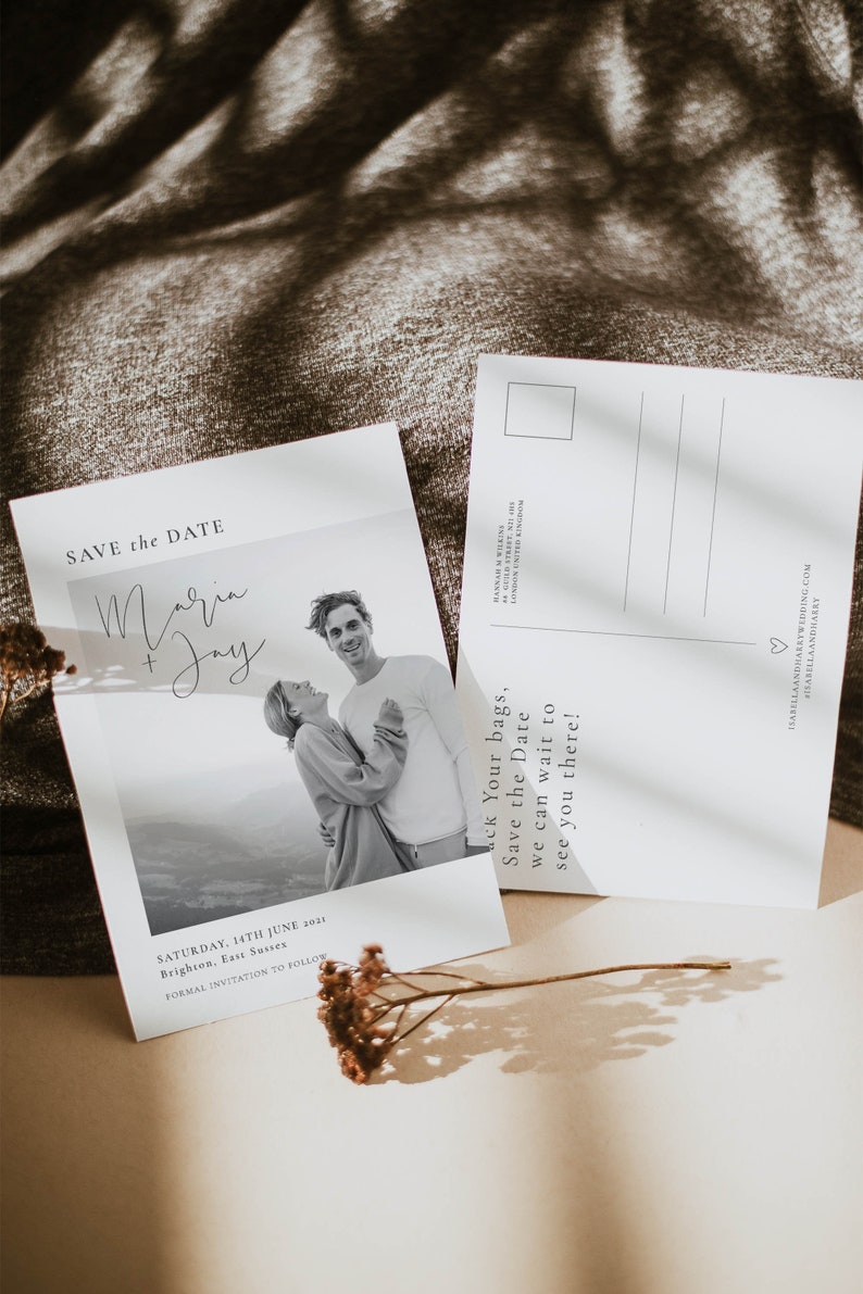 Photo Save the Date Digital Simple Save The Date Save the Date Electronic Invitation Postcard Double-Sided option Save the Date