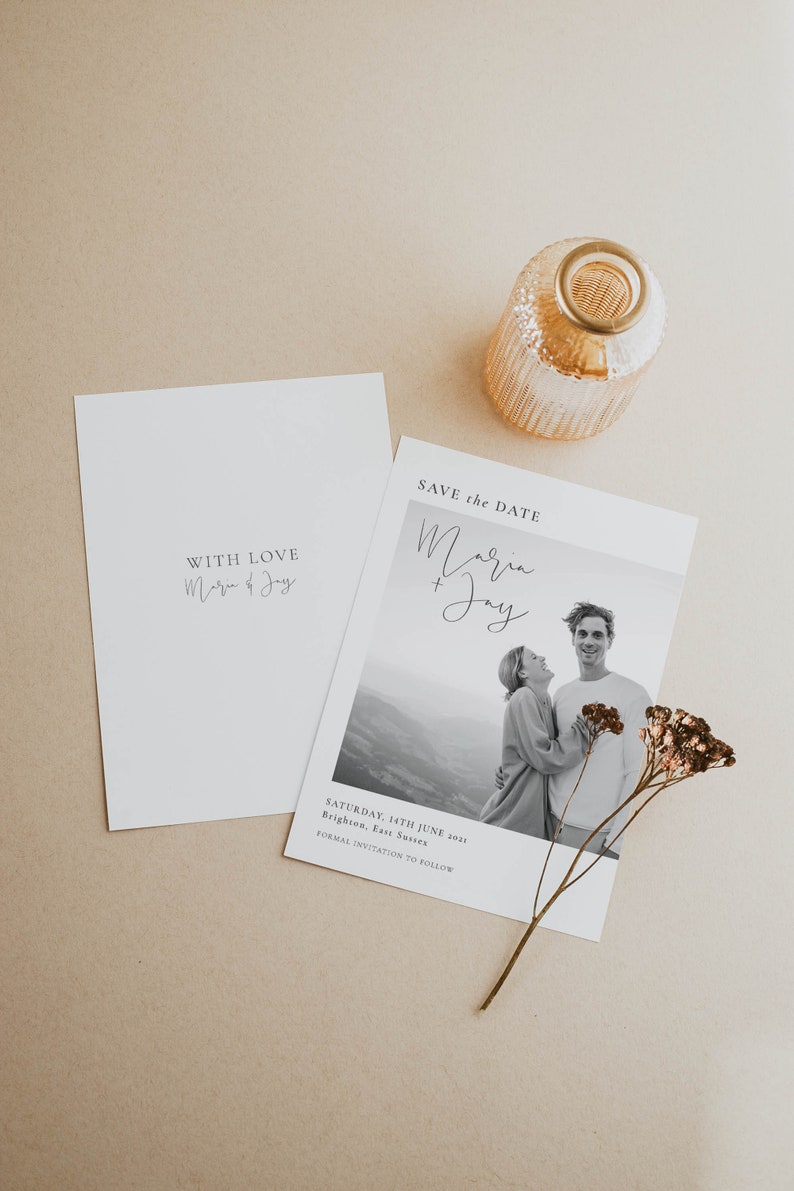 Photo Save the Date Digital Simple Save The Date Save the Date Electronic Invitation Postcard Double-Sided option Save the Date
