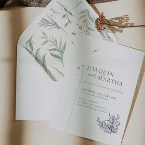 Minimalist Flowers Wedding Invitation  |  Minimalist Wildflowers Wedding Invitation  |  Modern Wedding Invitation set  |  Wedding Stationery