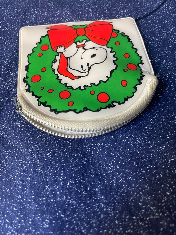 Vintage Christmas Holiday Snoopy Coin Purse 3 3/4… - image 4