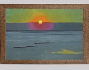 Vallotton Sunset Print: Vintage Seascape Painting