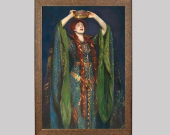 Lady Macbeth Vintage Portrait: Shakespeare Tragedy Art Print