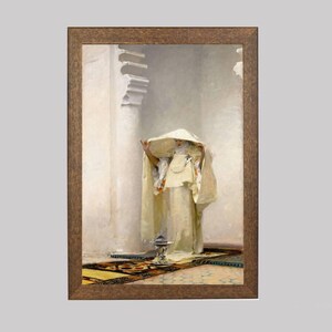 Oriental Veiled Woman Art Print: Exotic Portrait Painting
