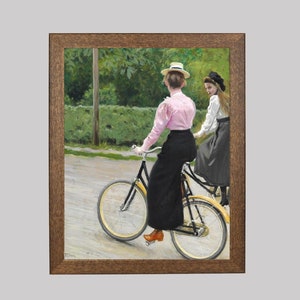 Bike Ride on a Summer Day - Classic Scandinavian Portrait Painting - Woman on Bicycle Painting - FREE SHIPPING