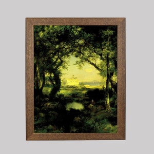 Mexican Hacienda - Vintage Mexico Landscape Painting - Moonlit Mexican Night Art - 19th Century Landscape Painting - FREE SHIPPING