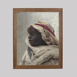 Arab Man Portrait Painting: Vintage North African Art Print