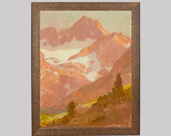 Vintage Sierras Mountain Painting: California Landscape Art Print