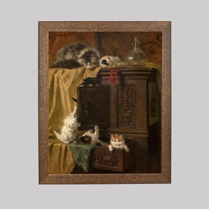 Vintage Cat Print: Henriette Ronner-Knip Mischievous Kittens