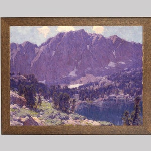 Sierra Nevada Landscape Print: Vintage American Western Mountain Lake Art