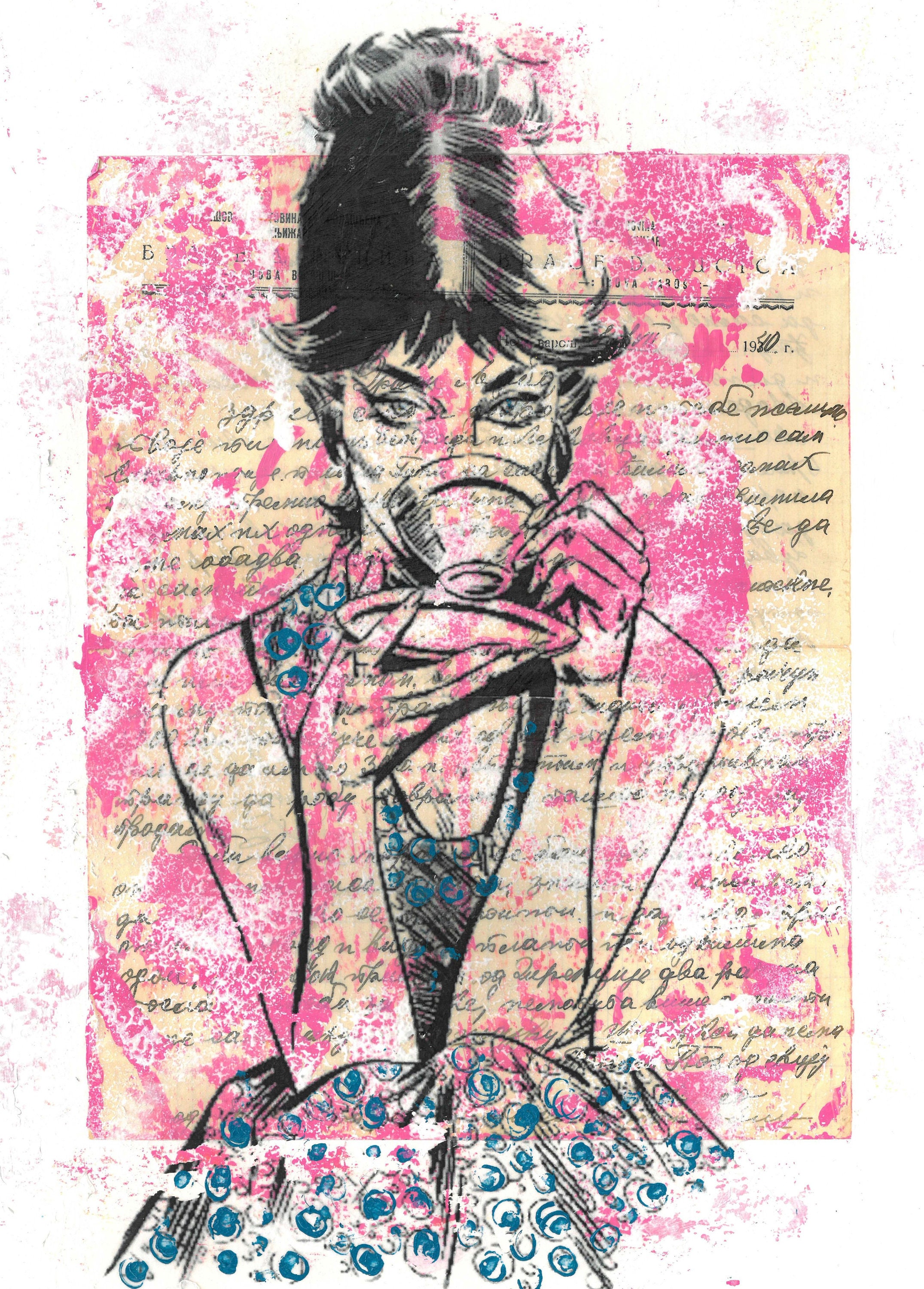 Art & Collectibles Comic Print Pink Print Modesty Blaise Wall Art Print