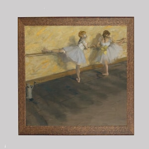 Dancers Practicing, A Vintage Portrait of Two Ballerinas - FREE SHIPPING