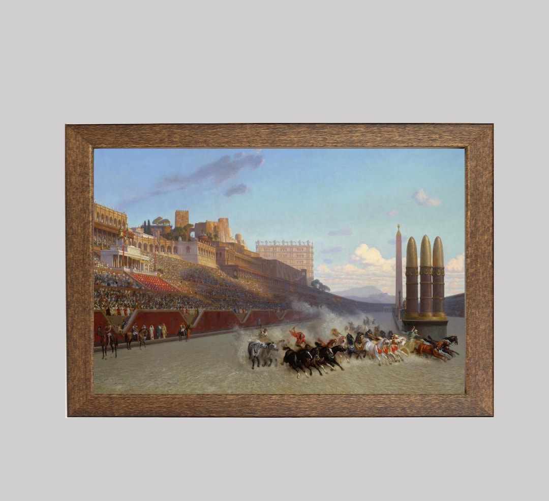 Ancient Rome Chariot Race Art Print: Circus Maximus Vintage Painting - Etsy
