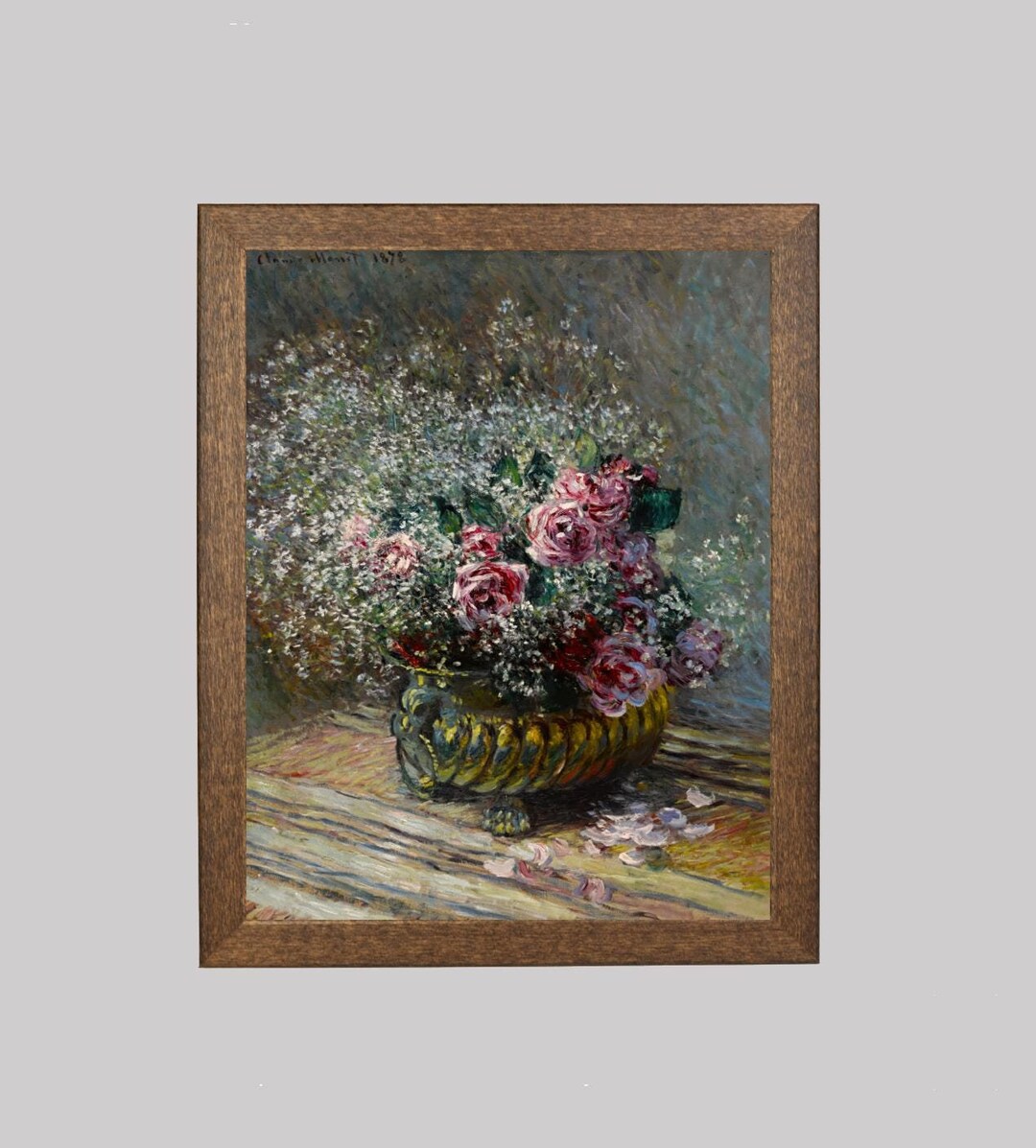 Red Roses Still Life Painting: Vintage French Impressionism Art Print ...