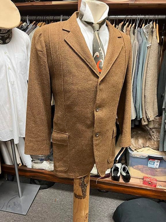 Vintage 40 Reg. Brown Tweed Norfolk.  1960's does… - image 2