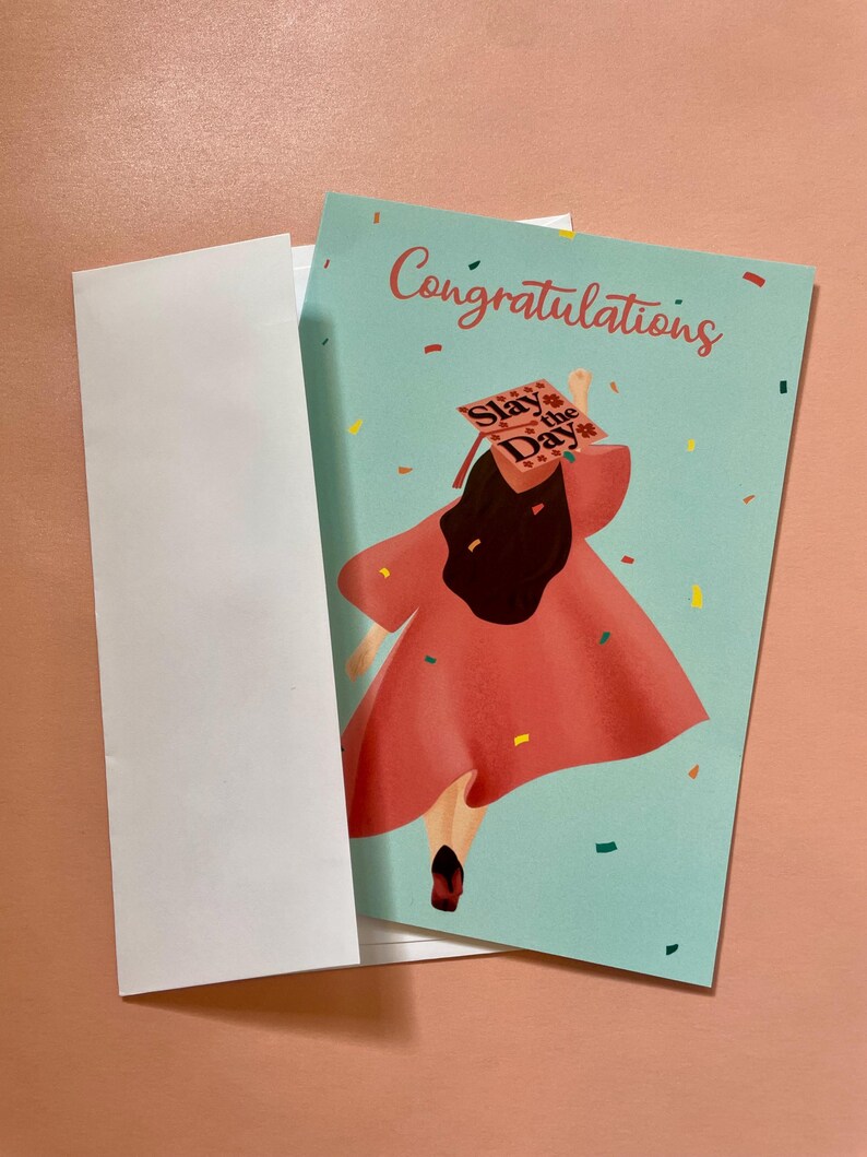 Printable Graduation Card for Her, Slay the Day Grad Card PDF, Digital ...