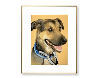 Dog portrait, Dog painting, Dog lover gift, Custom dog portrait from photo hand painted, 5x7inches With Premium Matboard