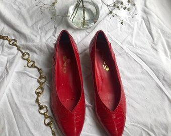 ruby red pumps