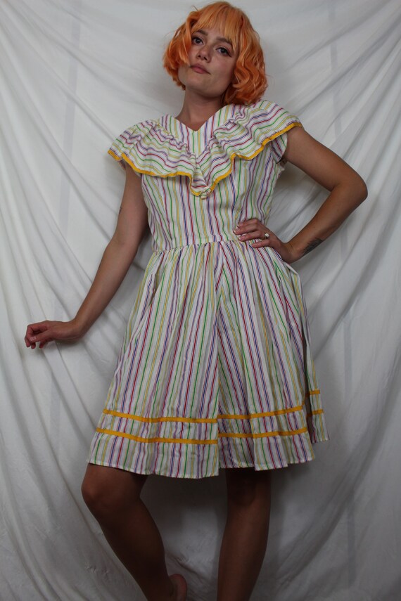 Candy Stripe Handmade 70s Vintage Dress - image 7