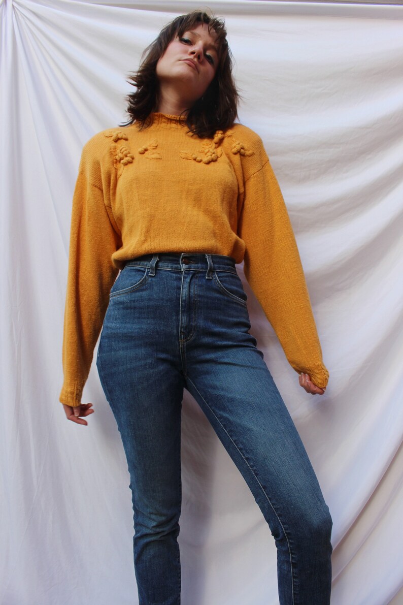 Yellow 80s Vintage Pullover Sweater