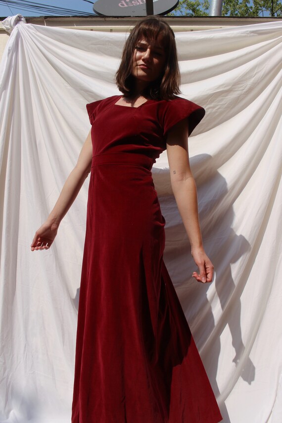 Vintage Red Velvet Dress