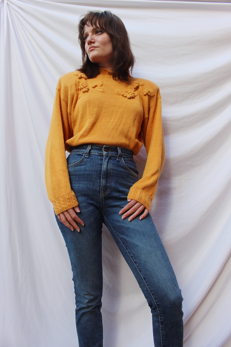 Yellow 80s Vintage Pullover Sweater