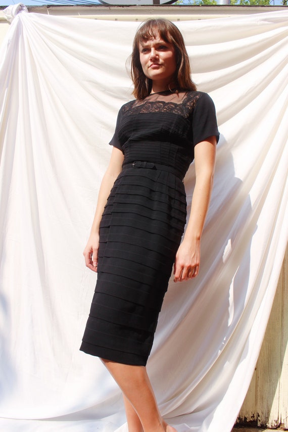 Black 50s Vintage Cocktail Dress