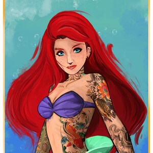 Ariel Ace Of Diamonds Kleine Meerjungfrau Pinup Girl Punk Etsy